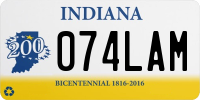 IN license plate 074LAM