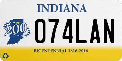 IN license plate 074LAN