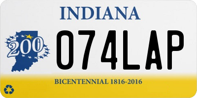 IN license plate 074LAP