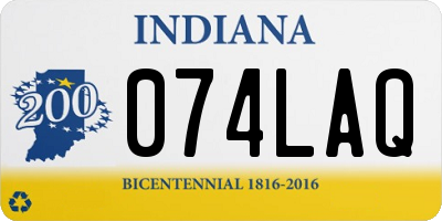 IN license plate 074LAQ