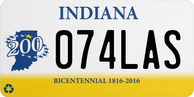 IN license plate 074LAS