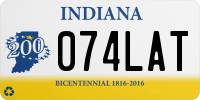 IN license plate 074LAT