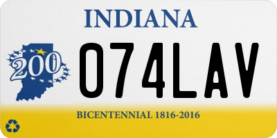 IN license plate 074LAV