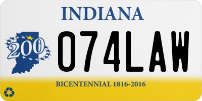 IN license plate 074LAW