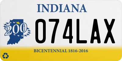 IN license plate 074LAX