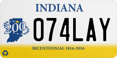 IN license plate 074LAY