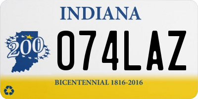IN license plate 074LAZ