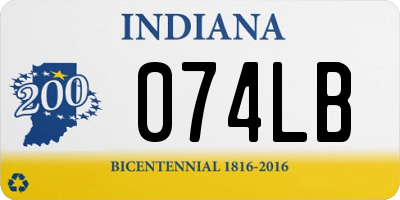IN license plate 074LB