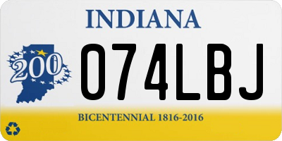 IN license plate 074LBJ