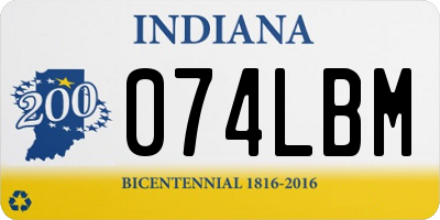 IN license plate 074LBM