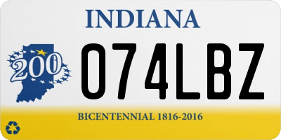 IN license plate 074LBZ