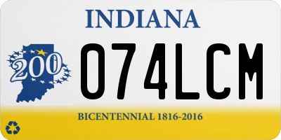 IN license plate 074LCM