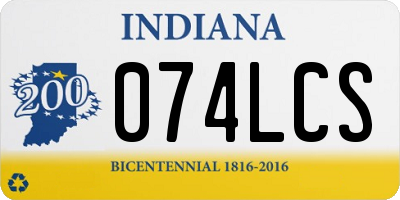 IN license plate 074LCS