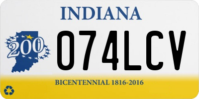 IN license plate 074LCV