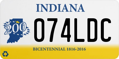 IN license plate 074LDC