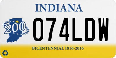 IN license plate 074LDW