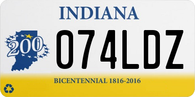 IN license plate 074LDZ