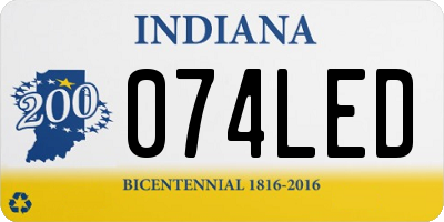 IN license plate 074LED