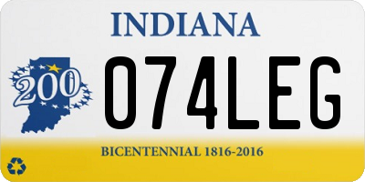 IN license plate 074LEG