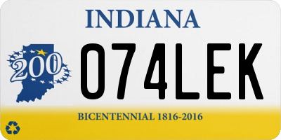 IN license plate 074LEK