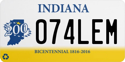 IN license plate 074LEM
