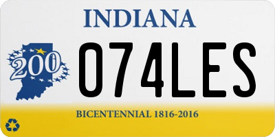 IN license plate 074LES