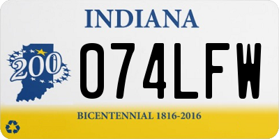 IN license plate 074LFW