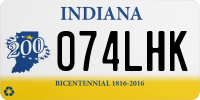 IN license plate 074LHK