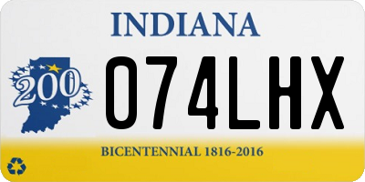 IN license plate 074LHX