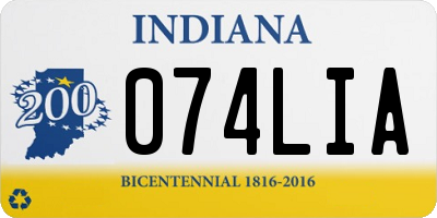 IN license plate 074LIA