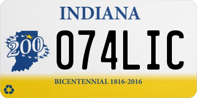 IN license plate 074LIC