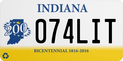 IN license plate 074LIT