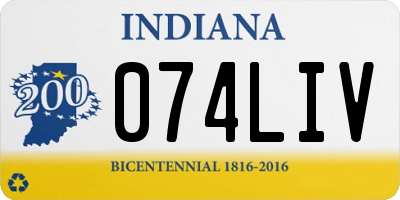 IN license plate 074LIV