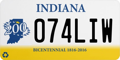 IN license plate 074LIW