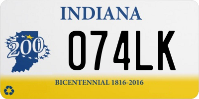 IN license plate 074LK