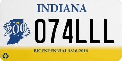 IN license plate 074LLL