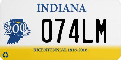 IN license plate 074LM