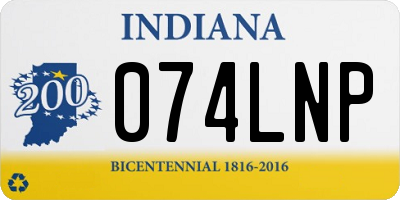 IN license plate 074LNP