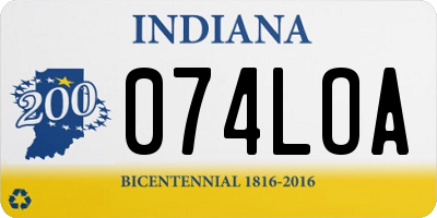 IN license plate 074LOA