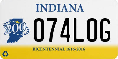IN license plate 074LOG