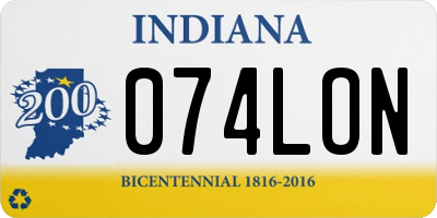 IN license plate 074LON