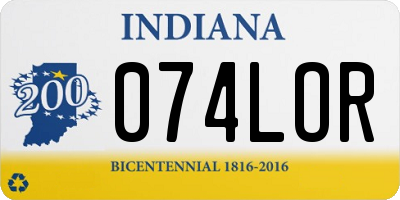IN license plate 074LOR