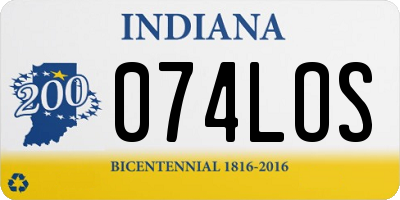 IN license plate 074LOS