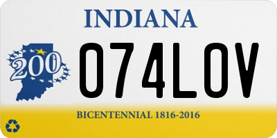 IN license plate 074LOV