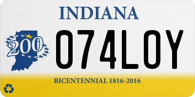 IN license plate 074LOY