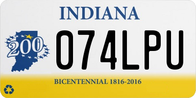 IN license plate 074LPU