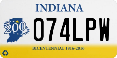 IN license plate 074LPW