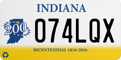 IN license plate 074LQX