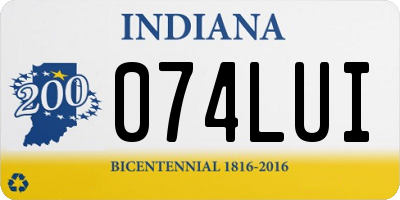 IN license plate 074LUI