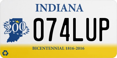 IN license plate 074LUP